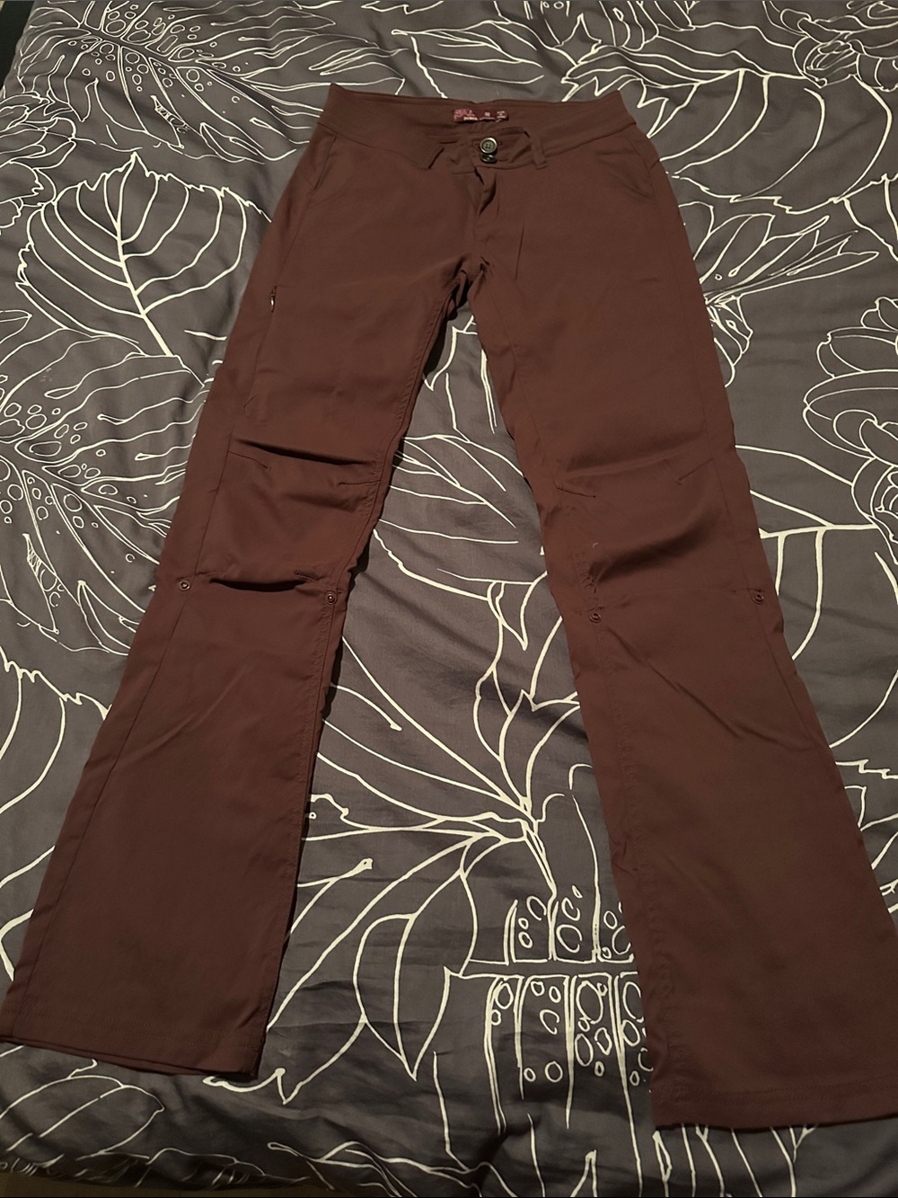 Prana Burgandy Convertible Hiking Pants